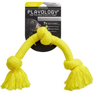 Playology Dri Tech Rope Dog Chew Toy - for Large Dogs (35lbs and Up) Chicken Scented
