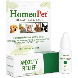 HomeoPet Anxiety Relief Medicine for Pets, Natural Anxiety Relief for Dogs and Cats, Cat and Dog Calming Medicine, 15