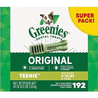 GREENIES Teenie Natural Dental Care Dog Treats, 54 oz. Pack (54 Treats)