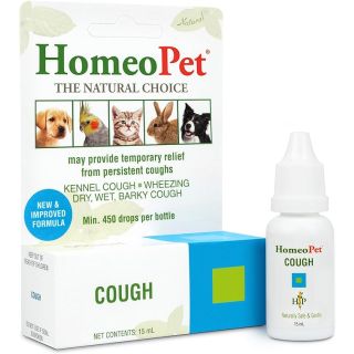 HomeoPet Cough, Gentle Natural Cough Medicine for Dogs, Cats, and Small Pets, Cat and Dog Cough Medicine, 15