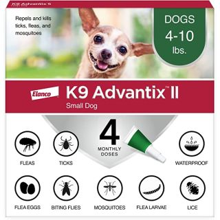 K9 Advantix II for Dogs 10 pounds and under (Green 4 Pack)
