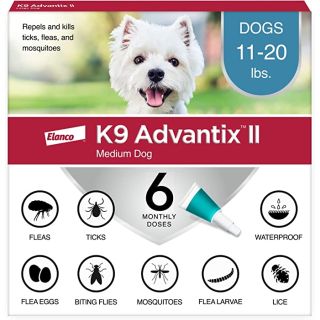 K9 Advantix II for Dogs 11 to 20 pounds (Teal 6 Pack)