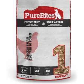 PureBites Chicken Freeze Dried Dog Treats, 1 Ingredient, Made in USA, 11.6oz
