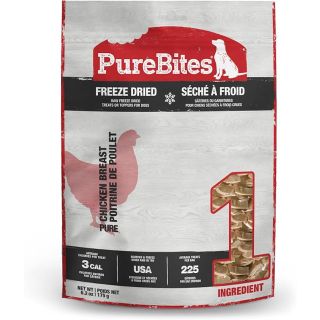 PureBites Chicken Freeze Dried Dog Treats, 1 Ingredient, Made in USA, 6.2oz